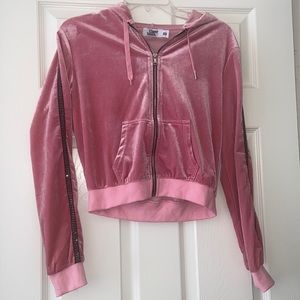 Tiger Mist Lavina Velour Hoodie in Pink